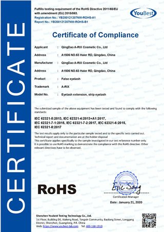 eyelash manufacturer with ROHS certificate