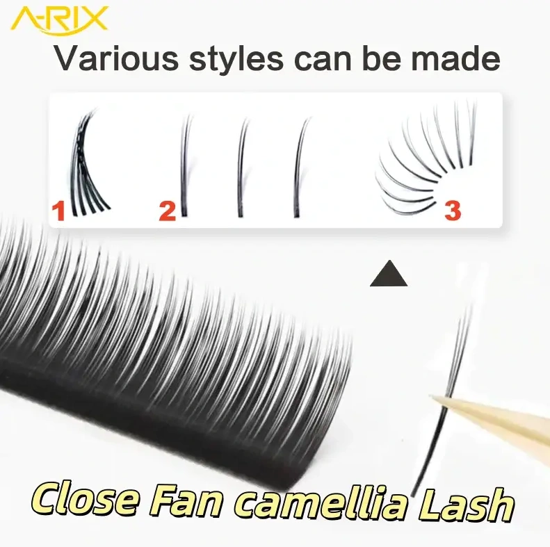 Cluster Pick Camellia Eyelash Extension Wet Lash Close Fans