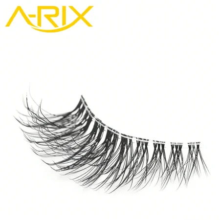 Wispy Cat Eye Half Lashes with Clear Band Natural Short 3/4 Accent Style Faux Mink Fake Eyelash Strips 14 Pairs Pack