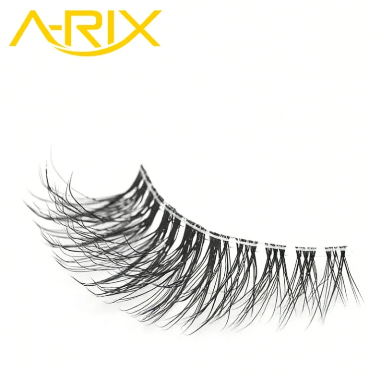Wispy-Cat-Eye-Half-Lashes-with-Clear-Band-Natural-Short-3-4-Accent-Style-Faux-Mink-Fake-Eyelash-Strips-14-Pairs-Pack