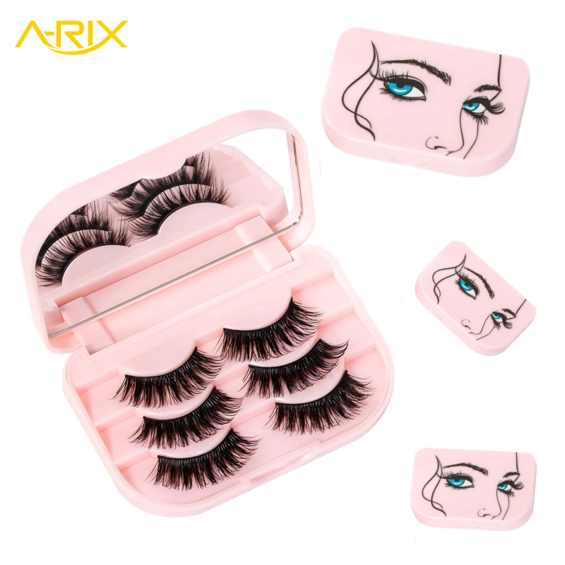 3- Pair -Travel -Storage -Box -Premium -Eyelash -Holder -False -Eyelash- Case- Organizer- with -Mirror -eyelash- case-1
