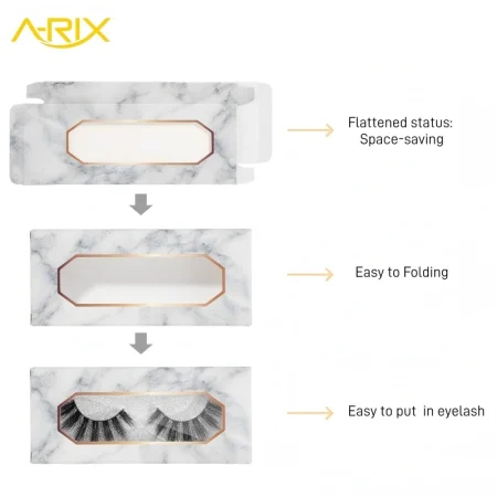 Premium Glitter Paper Eyelash Storage Box with Clear Window Eyelash Boxes