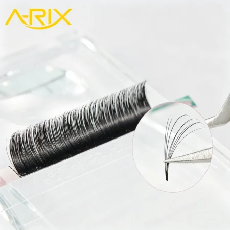 Soft PBT Fiber Camellia Pre-Made Fan Lash Extensions for Natural Volume