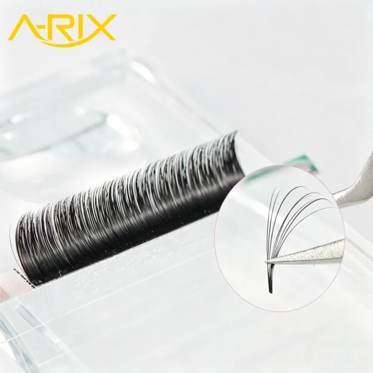 Soft PBT Fiber Camellia Pre-Made Fan Lash Extensions for Natural Volume