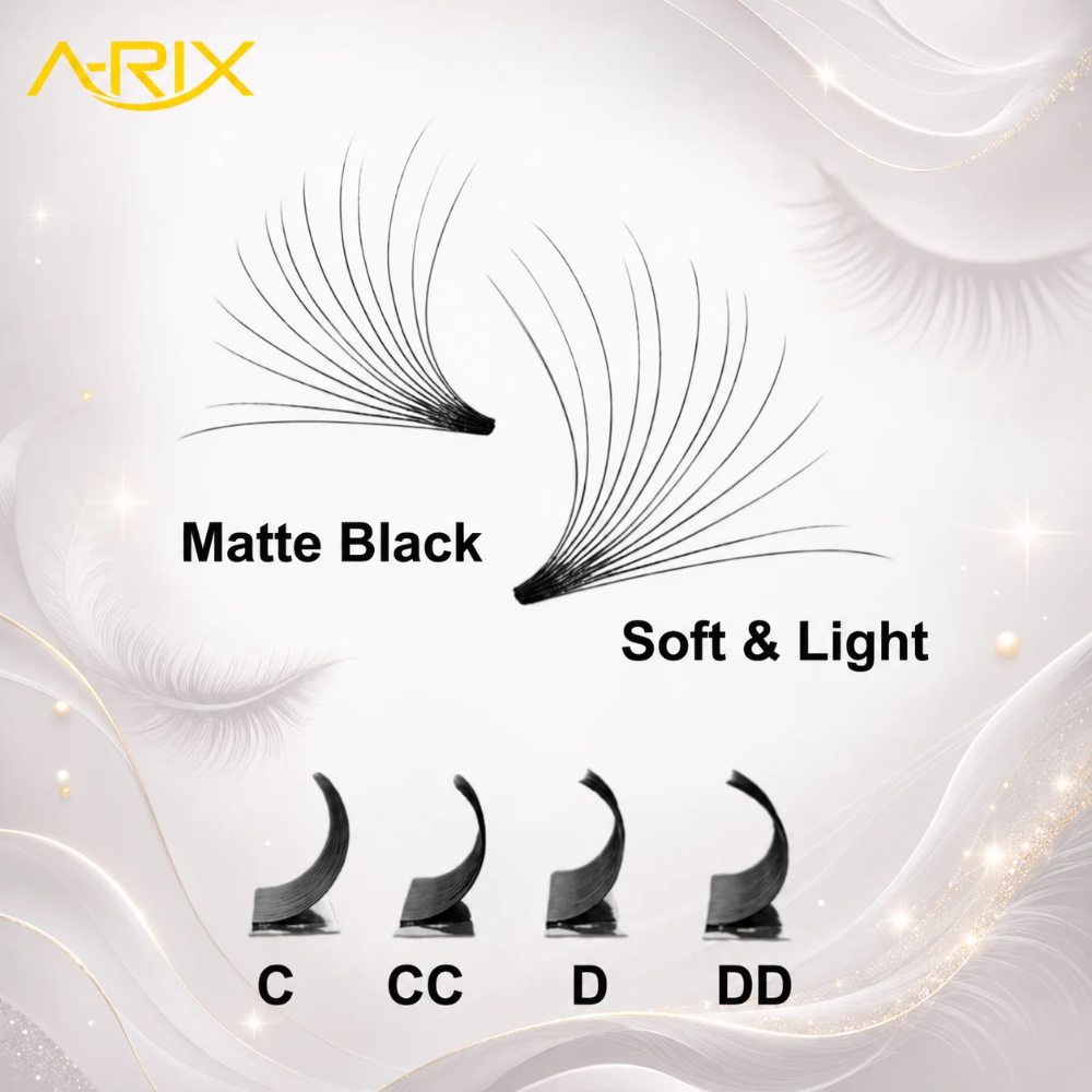 A-RIX Easy Fan New User Friendly Eyelash Extension Auto Blooming Lash Extension Lasting Self Fanning Lashes