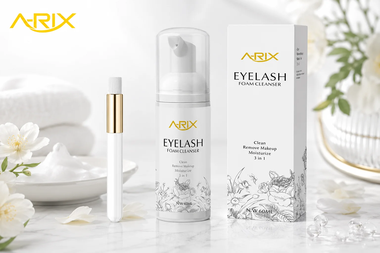 50ml Professional-Grade Lash Extension & Eyelid Foam Cleanser/Eyelash Shampoo Gentle Foaming Wash for Salon