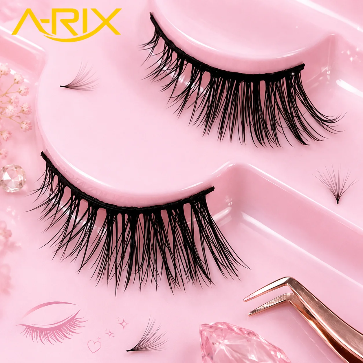 Handmade Vegan PBT Fiber Cat Eye False Lashes