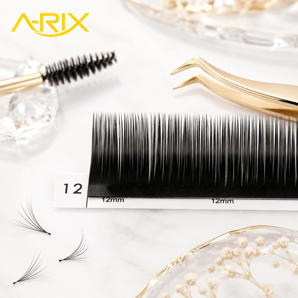 PBT Individual Thin Matte Black Volume Eyelash Extensions For Professional Salon Lash Technicians